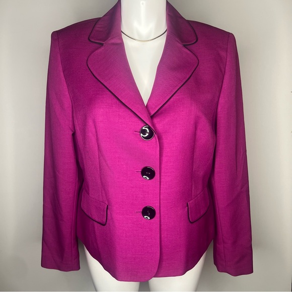 Le Suit Separates Polyester 3 Button Purple Suit Blazer Jacket Women's 18 - Picture 1 of 16